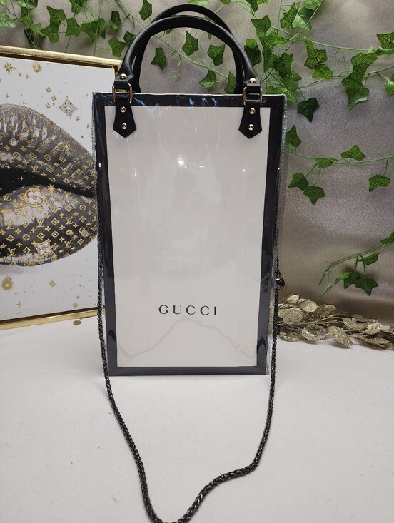 gucci handmade Handbags - Authentic Gucci Retail Shopping Bag in PVC Tote